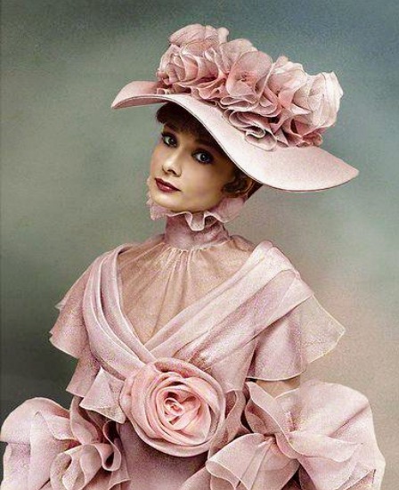 audrey hepburn my fair lady pink dress Hepburn, the epitome of 'loverly' in classic film, 'My Lady' paloma wool